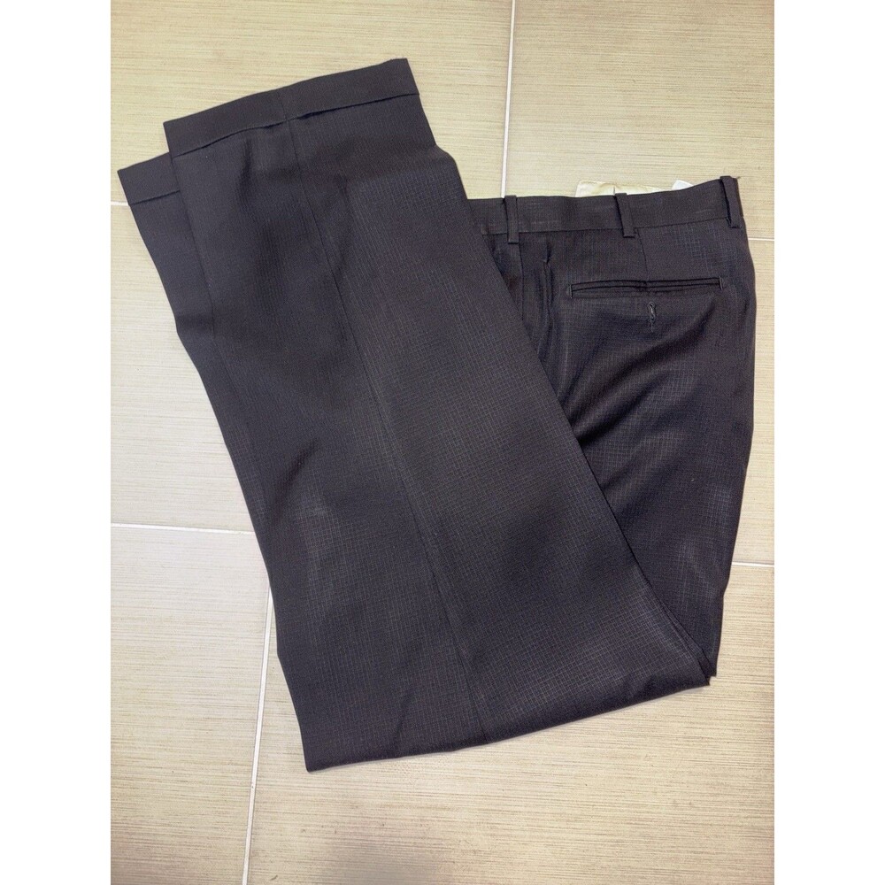 Zanella Austin Men Silky Micro Check Dress Slacks Sz 36x30